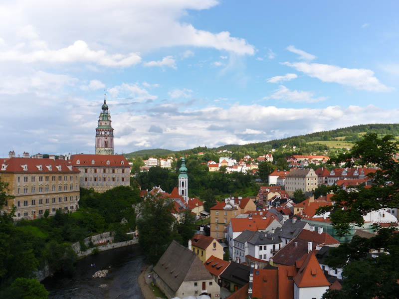 Виды на Чески Крумлов с Замковой башни и стен замка